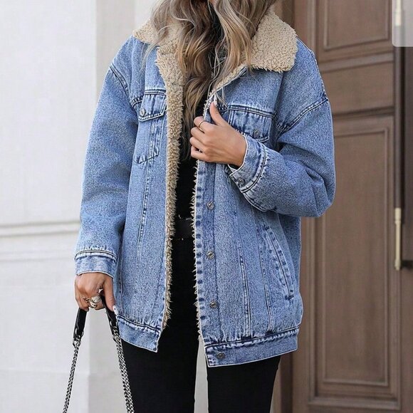 Blue Casual Women's Thermal Lined Windbreaker Jacket - Picture 7 of 7